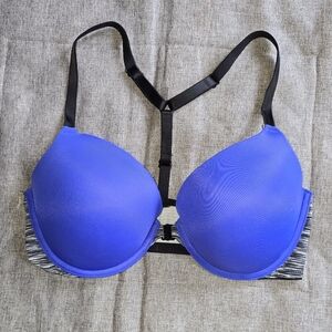 PINK Purple & Black, Push-Up, T-Back/Front Closure Bra with Padded Cups Size 34D